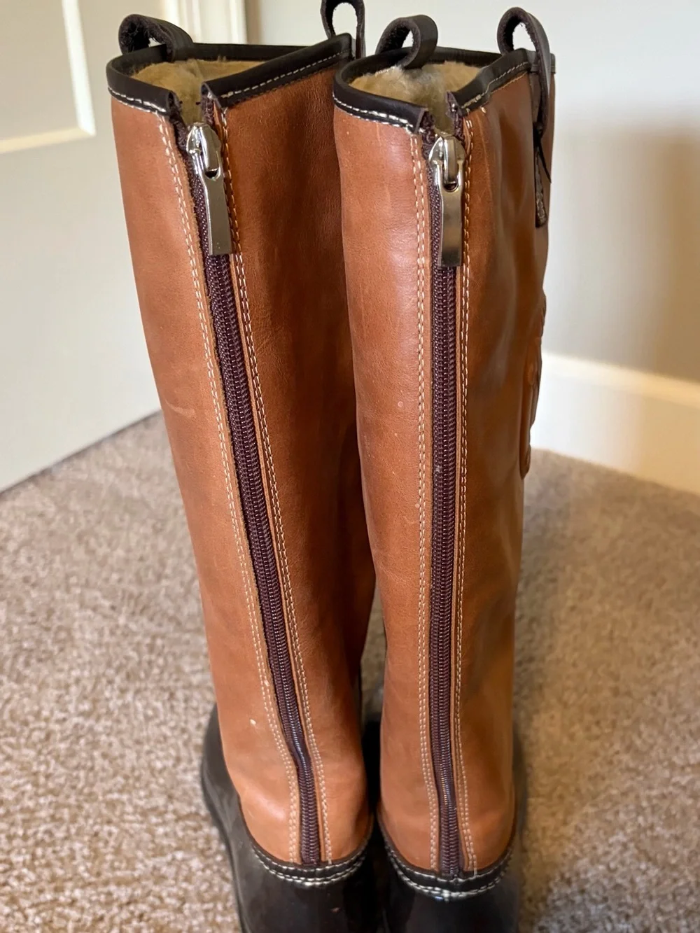 Santana Canada Two-Tone Brown and Black Women's Rain Boots